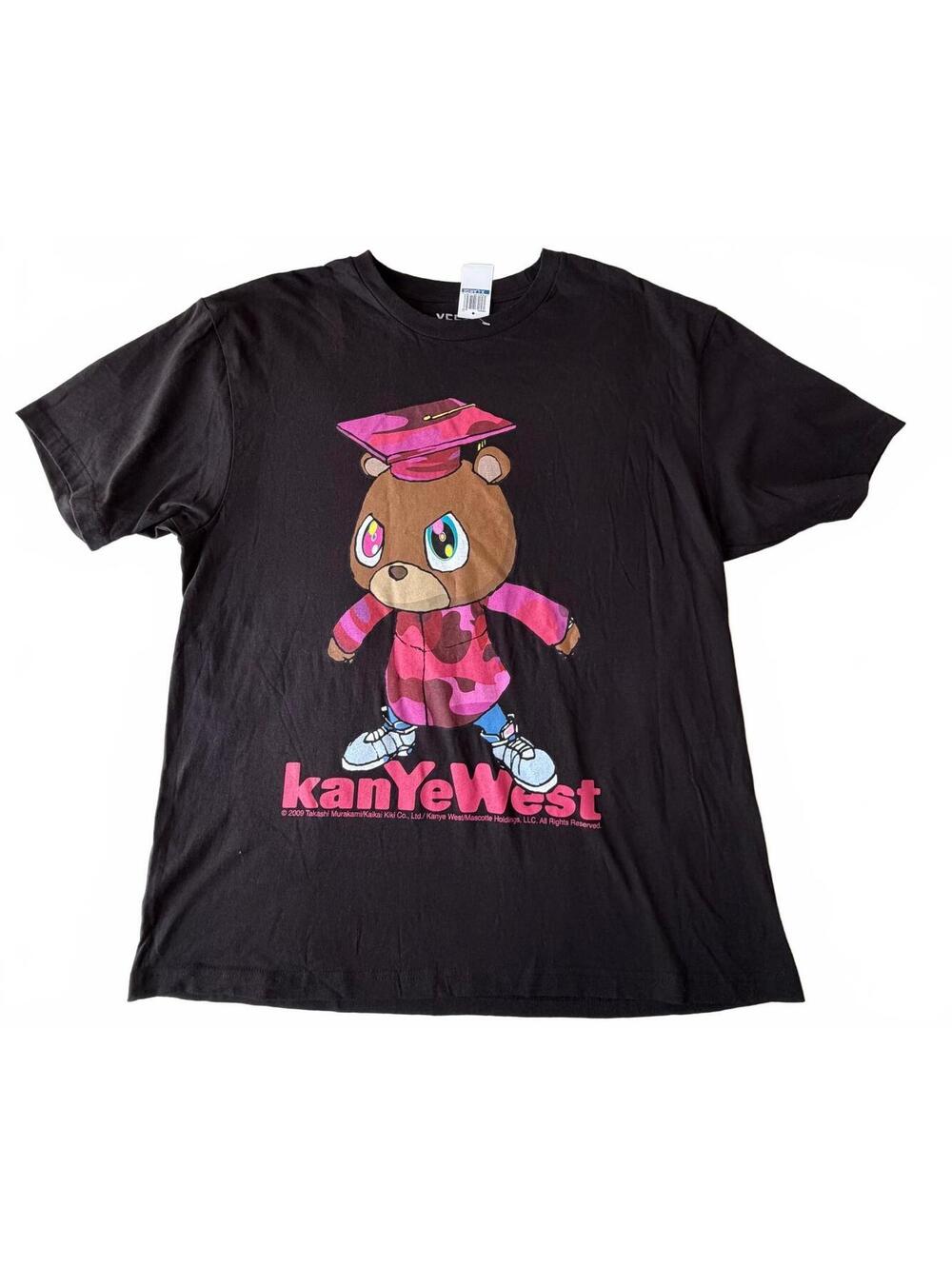 Kanye West Dropout Bear Graduation Graphic T-Shirt, Black, Men's XL, 100% Cotton